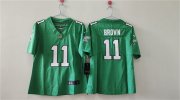 Cheap Women's Philadelphia Eagles #11 A. J. Brown Kelly Green Vapor Stitched Jersey(Run Small)