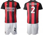 Wholesale Cheap Men 2020-2021 club AC milan home 2 red Soccer Jerseys