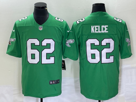 Wholesale Cheap Men\'s Philadelphia Eagles #62 Jason Kelce Green 2023 Vapor Limited Throwback Jersey