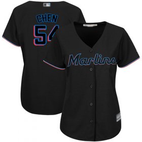 Wholesale Cheap Marlins #54 Wei-Yin Chen Black Alternate Women\'s Stitched MLB Jersey