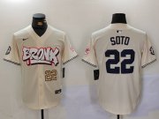 Cheap Men's New York Yankees #22 Juan Soto Cream Limited Stitched Baseball Jerseys