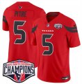 Cheap Men's Houston Texans #5 Jalen Pitre Red F.U.S.E. 2024 AFC South Division Champions Vapor Limited Stitched Football Jersey