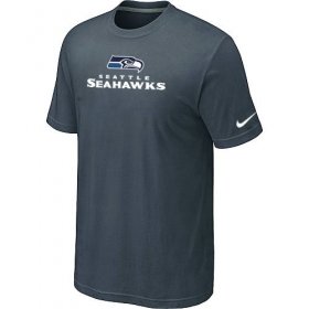 Wholesale Cheap Nike Seattle Seahawks Authentic Logo NFL T-Shirt Crow Grey