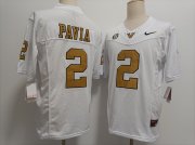 Cheap Men's Vanderbilt Commodores #2 Diego Pavia White Gold FUSE College Football Jersey