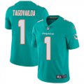 Wholesale Cheap Nike Dolphins #1 Tua Tagovailoa Aqua Green Team Color Youth Stitched NFL Vapor Untouchable Limited Jersey