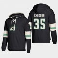 Wholesale Cheap Dallas Stars #35 Anton Khudobin Black adidas Lace-Up Pullover Hoodie