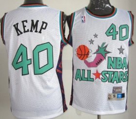 Wholesale Cheap NBA 1996 All-Star #40 Shawn Kemp White Swingman Throwback Jersey