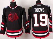 Wholesale Cheap Blackhawks #19 Jonathan Toews Black(Red Skull) 2014 Stadium Series Stitched Youth NHL Jersey