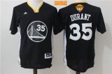 Wholesale Cheap Men's Golden State Warriors #35 Kevin Durant Black Short-Sleeved Revolution 30 Swingman 2017 The NBA Finals Patch Jersey