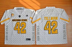 Wholesale Cheap Men\'s Arizona State Sun Devils #42 Pat Tillman White Desert Ice 2015 College Football Jersey