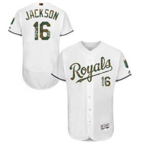 Wholesale Cheap Royals #16 Bo Jackson White Flexbase Authentic Collection Memorial Day Stitched MLB Jersey