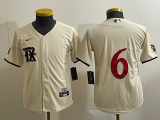 Wholesale Cheap Youth Texas Rangers #6 Josh Jung Cream 2023 City Connect Cool Base Stitched Jersey