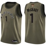 Wholesale Cheap Raptors #1 Tracy Mcgrady Green Salute to Service 2019 Finals Bound Basketball Swingman Jersey