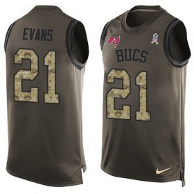 Wholesale Cheap Nike Buccaneers #21 Justin Evans Green Men\'s Stitched NFL Limited Salute To Service Tank Top Jersey