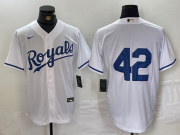 Wholesale Cheap Men's Kansas City Royals #42 Jackie Robinson White Cool Base Stitched Baseball Jersey