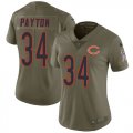 Wholesale Cheap Nike Bears #34 Walter Payton Olive Women's Stitched NFL Limited 2017 Salute to Service Jersey