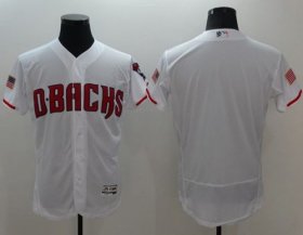 Wholesale Cheap Diamondbacks Blank White Fashion Stars & Stripes Flexbase Authentic Stitched MLB Jersey