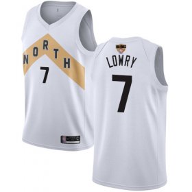 Wholesale Cheap Raptors #7 Kyle Lowry White 2019 Finals Bound Basketball Swingman City Edition 2018-19 Jersey