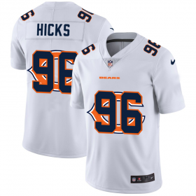 Wholesale Cheap Chicago Bears #96 Akiem Hicks White Men\'s Nike Team Logo Dual Overlap Limited NFL Jersey