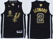 Wholesale Cheap San Antonio Spurs #2 Kawhi Leonard Revolution 30 Swingman 2014 The Finals Black/Gold Jersey