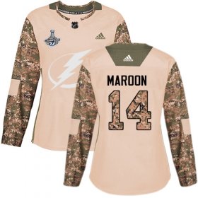 Cheap Adidas Lightning #14 Pat Maroon Camo Authentic 2017 Veterans Day Women\'s 2020 Stanley Cup Champions Stitched NHL Jersey