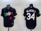 Cheap Mens Los Angeles Dodgers #34 Toro Valenzuela Black Mexico 2024 World Series Cool Base Stitched Baseball Jersey