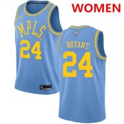 Wholesale Cheap Women's Los Angeles Lakers #24 Kobe Bryant Royal Blue Basketball Swingman Hardwood Classics Jersey