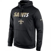 Wholesale Cheap Men's New Orleans Saints Nike Black Kick Off Staff Performance Pullover Hoodie