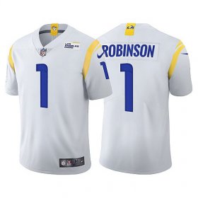 Wholesale Cheap Men\'s Los Angeles Rams Allen Robinson II 2021 White Vapor Untouchable Limited Stitched Jersey