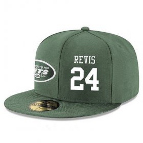 Wholesale Cheap New York Jets #24 Darrelle Revis Snapback Cap NFL Player Green with White Number Stitched Hat