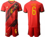 Wholesale Cheap Men 2021 European Cup Belgium home red 6 Soccer Jersey