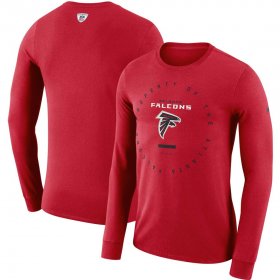 Wholesale Cheap Atlanta Falcons Nike Property Of Sideline Performance Long Sleeve T-Shirt Red