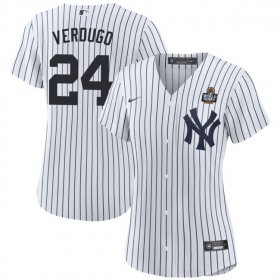 Cheap Women\'s New York Yankees #24 Alex Verdugo White 2024 World Series Cool Base Stitched Baseball Jersey(Run Small)