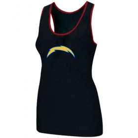 Wholesale Cheap Women\'s Nike Los Angeles Chargers Big Logo Tri-Blend Racerback Stretch Tank Top Black