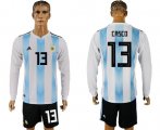 Wholesale Cheap Argentina #13 Casco Home Long Sleeves Soccer Country Jersey