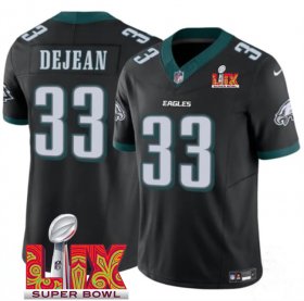 Men\'s Philadelphia Eagles #33 Cooper DeJean Black 2025 Super Bowl LIX Patch New F.U.S.E. Vapor Untouchable Limited Stitched Football Jersey