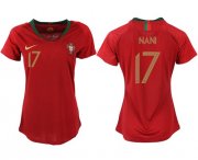 Wholesale Cheap Women's Portugal #17 Nani Home Soccer Country Jersey