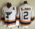 Wholesale Cheap Blues #2 Al MacInnis White/Yellow CCM Throwback Stitched NHL Jersey