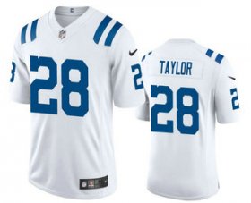 Wholesale Cheap Men\'s Indianapolis Colts #28 Jonathan Taylor White 2020 Vapor Untouchable Stitched NFL Nike Limited Jersey