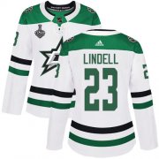 Cheap Adidas Stars #23 Esa Lindell White Road Authentic Women's 2020 Stanley Cup Final Stitched NHL Jersey