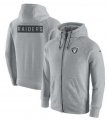 Wholesale Cheap Men's Las Vegas Raiders Nike Ash Gridiron Gray 2.0 Full-Zip Hoodie