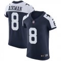 Wholesale Cheap Nike Cowboys #8 Troy Aikman Navy Blue Thanksgiving Men's Stitched NFL Vapor Untouchable Throwback Elite Jersey