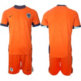 Cheap Men\'s Netherlands Custom Orange 2024-25 Home Soccer Jersey Suit