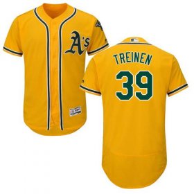 Wholesale Cheap Athletics #39 Blake Treinen Gold Flexbase Authentic Collection Stitched MLB Jersey