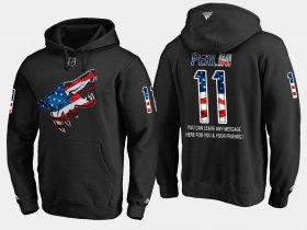 Wholesale Cheap Coyotes #11 Brendan Perlini NHL Banner Wave Usa Flag Black Hoodie