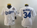 Cheap Women's Los Angeles Dodgers #34 Fernando Valenzuela White 2024 World Series Cool Base Stitched Baseball Jersey(Run Small)