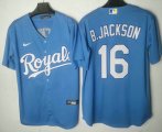 Wholesale Cheap Men's Kansas City Royals #16 Andrew Benintendi Light Blue Cool Base Stitched MLB Jersey