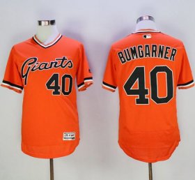 Wholesale Cheap Giants #40 Madison Bumgarner Orange Flexbase Authentic Collection Cooperstown Stitched MLB Jersey