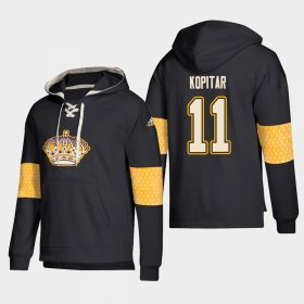 Wholesale Cheap Los Angeles Kings #11 Anze Kopitar Black adidas Lace-Up Pullover Hoodie