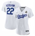 Cheap Women's Los Angeles Dodgers #22 Clayton Kershaw White 2024 World Series Cool Base Stitched Baseball Jersey(Run Small)